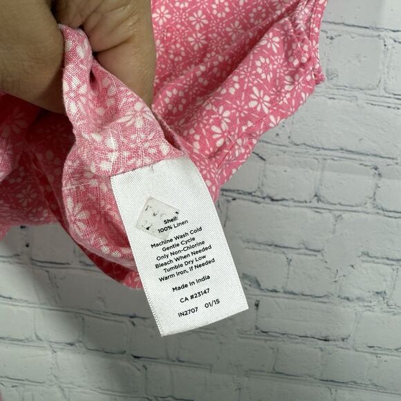 Talbots Blouse Women Small Cottage Gauze Linen Resort Vacation Summer Top - Picture 5 of 7